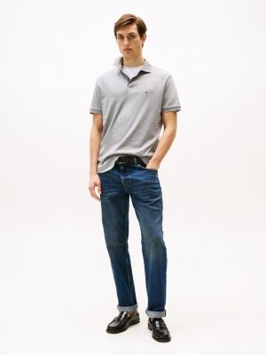 grau regular fit poloshirt für herren - tommy hilfiger