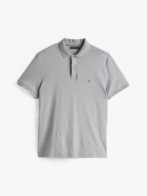 grey regular fit polo shirt for men tommy hilfiger