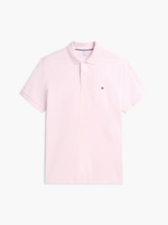 Fluid Cotton Interlock Knit Polo Shirt — Pink 5
