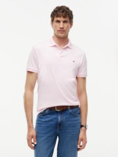 Fluid Cotton Interlock Knit Polo Shirt — Pink 1