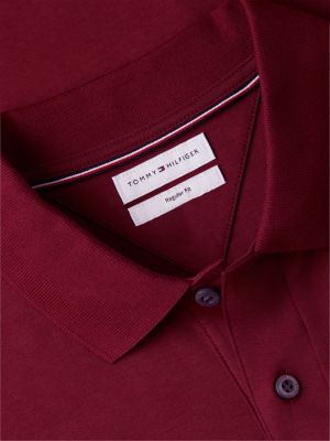 violett interlock-poloshirt mit liquid-cotton-finish für herren - tommy hilfiger