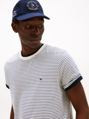 t-shirt à col ras-du-cou white pour hommes tommy hilfiger