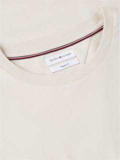 Flag Embroidery Jersey Crew Neck T-Shirt — Beige 6