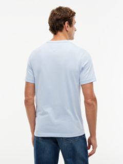 Flag Embroidery Jersey Crew Neck T-Shirt — Blue 4