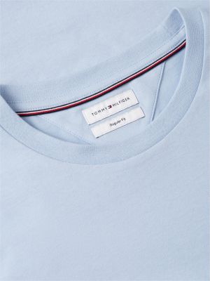 blue flag embroidery crew neck t-shirt for men tommy hilfiger