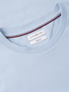 Flag Embroidery Jersey Crew Neck T-Shirt — Blue 7