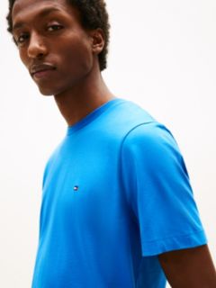 Flag Embroidery Jersey Crew Neck T-Shirt — Blue 2