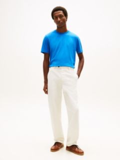 Flag Embroidery Jersey Crew Neck T-Shirt — Blue 3