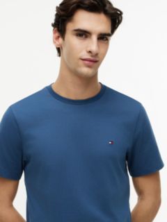 Flag Embroidery Jersey Crew Neck T-Shirt — Blue 3