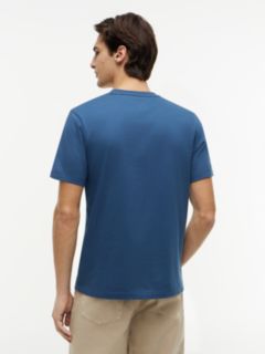Flag Embroidery Jersey Crew Neck T-Shirt — Blue 4