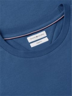 Flag Embroidery Jersey Crew Neck T-Shirt — Blue 6