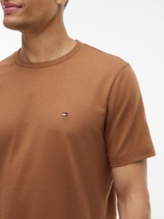 Flag Embroidery Jersey Crew Neck T-Shirt — Brown 3