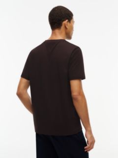 Flag Embroidery Jersey Crew Neck T-Shirt — Brown 4