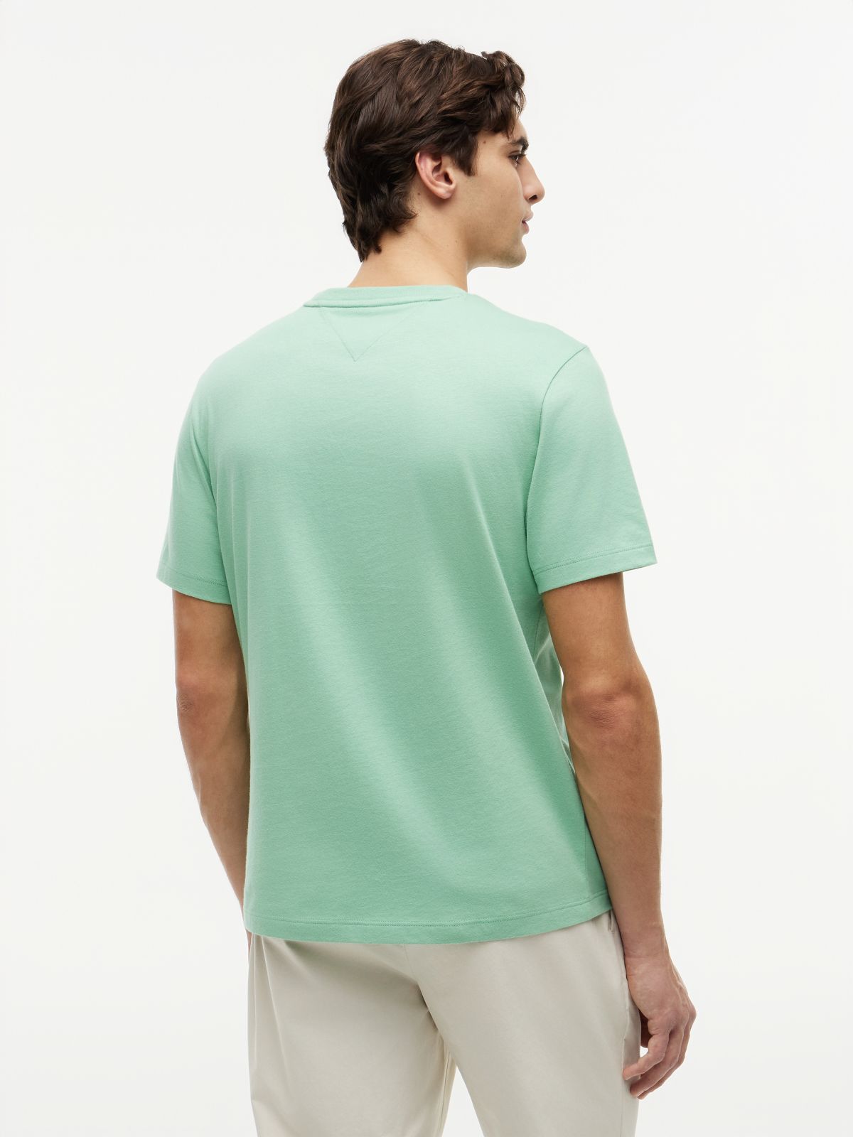 Flag Embroidery Jersey Crew Neck T-Shirt — Green