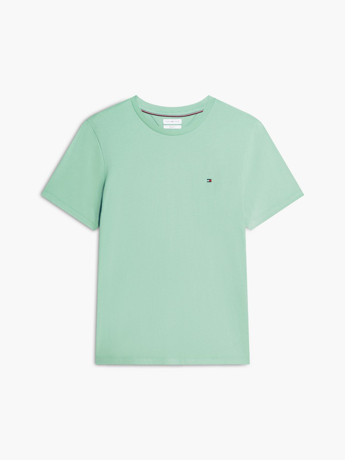 Flag Embroidery Jersey Crew Neck T-Shirt — Green