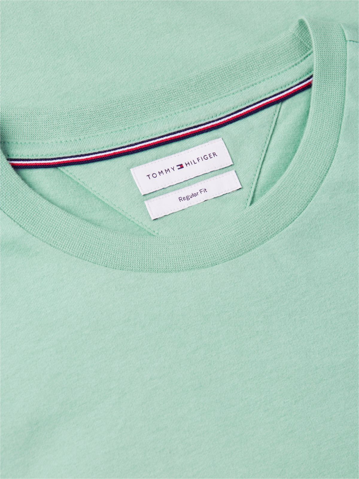 Flag Embroidery Jersey Crew Neck T-Shirt — Green