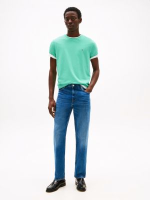 green crew neck t-shirt for men tommy hilfiger