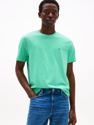 green crew neck t-shirt for men tommy hilfiger