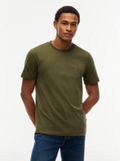 Flag Embroidery Jersey Crew Neck T-Shirt — Green 1