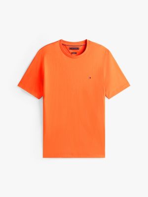 orange crew neck t-shirt for men tommy hilfiger