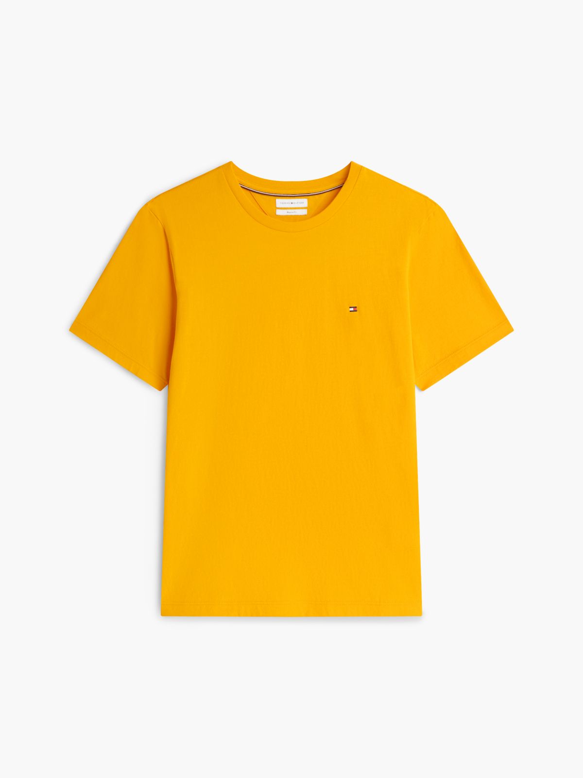 Flag Embroidery Jersey Crew Neck T-Shirt — Orange