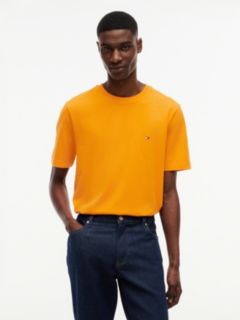 Flag Embroidery Jersey Crew Neck T-Shirt — Orange 1
