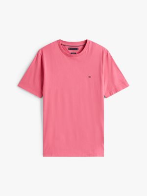roze t-shirt met ronde hals voor heren - tommy hilfiger