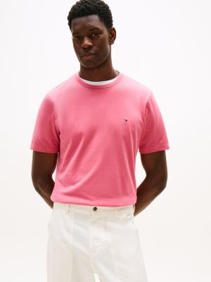 pink t-shirt met ronde hals voor heren - tommy hilfiger