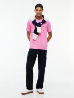 Flag Embroidery Jersey Crew Neck T-Shirt — Pink 2