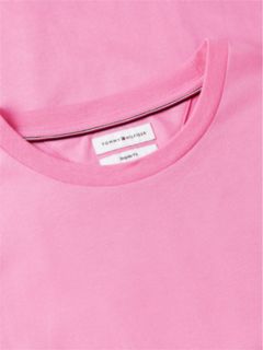 Flag Embroidery Jersey Crew Neck T-Shirt — Pink 6