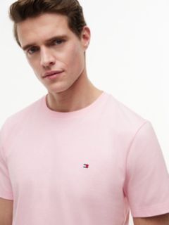 Flag Embroidery Jersey Crew Neck T-Shirt — Pink 3