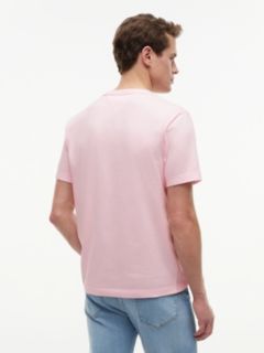 Flag Embroidery Jersey Crew Neck T-Shirt — Pink 4