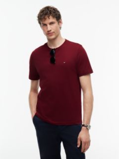 Flag Embroidery Jersey Crew Neck T-Shirt — Purple 1