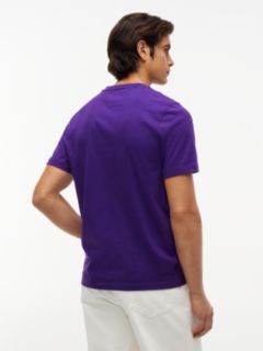 Flag Embroidery Jersey Crew Neck T-Shirt — Purple 4
