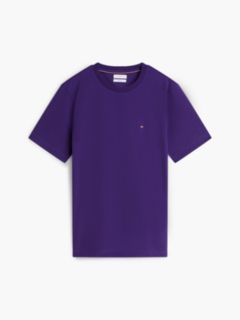 Flag Embroidery Jersey Crew Neck T-Shirt — Purple 5