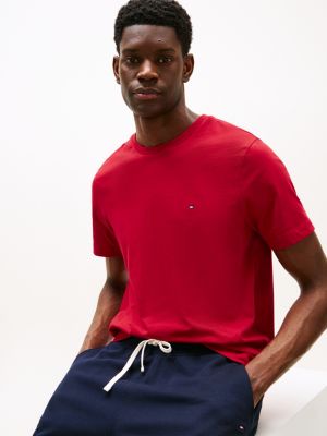 red flag embroidery t-shirt for men tommy hilfiger