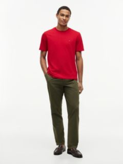 Flag Embroidery Jersey Crew Neck T-Shirt — Red 2