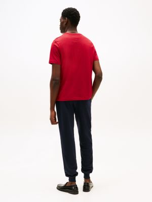 red flag embroidery t-shirt for men tommy hilfiger