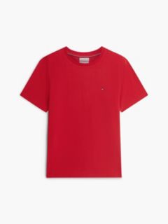 Flag Embroidery Jersey Crew Neck T-Shirt — Red 6