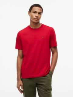Flag Embroidery Jersey Crew Neck T-Shirt — Red 1