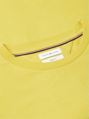 yellow flag embroidery crew neck t-shirt for men tommy hilfiger