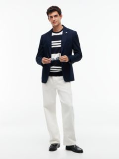 Flag Embroidery Crew Neck Jumper — Blue 2