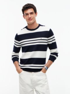 Flag Embroidery Crew Neck Jumper — Blue 1