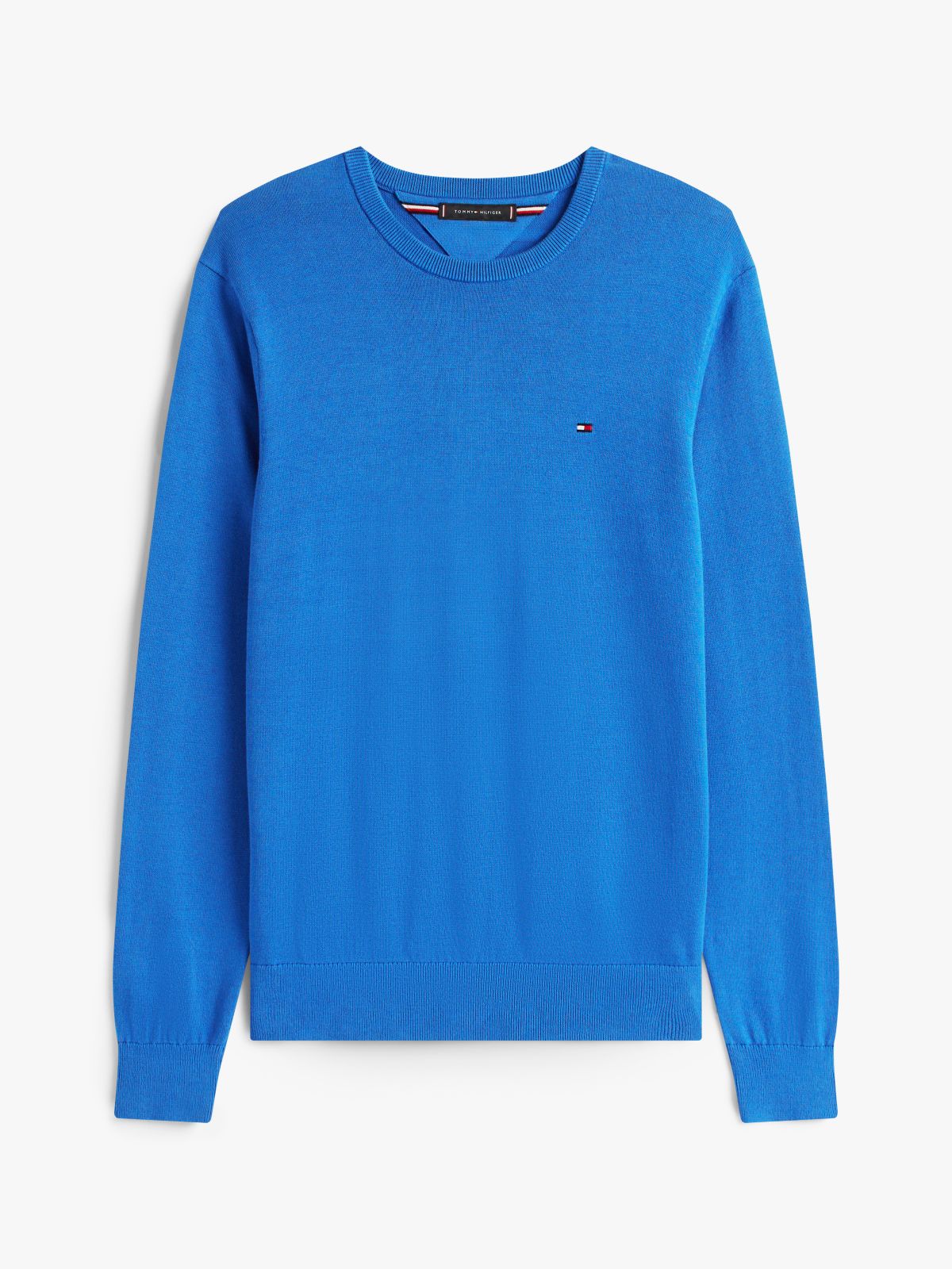 Flag Embroidery Crew Neck Jumper — Blue