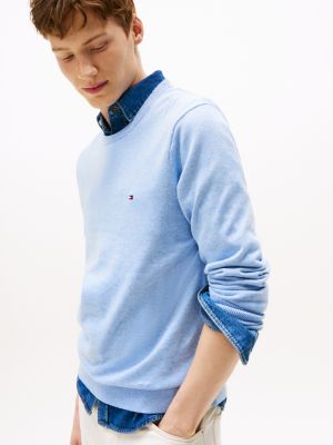 blue flag embroidery jumper for men tommy hilfiger