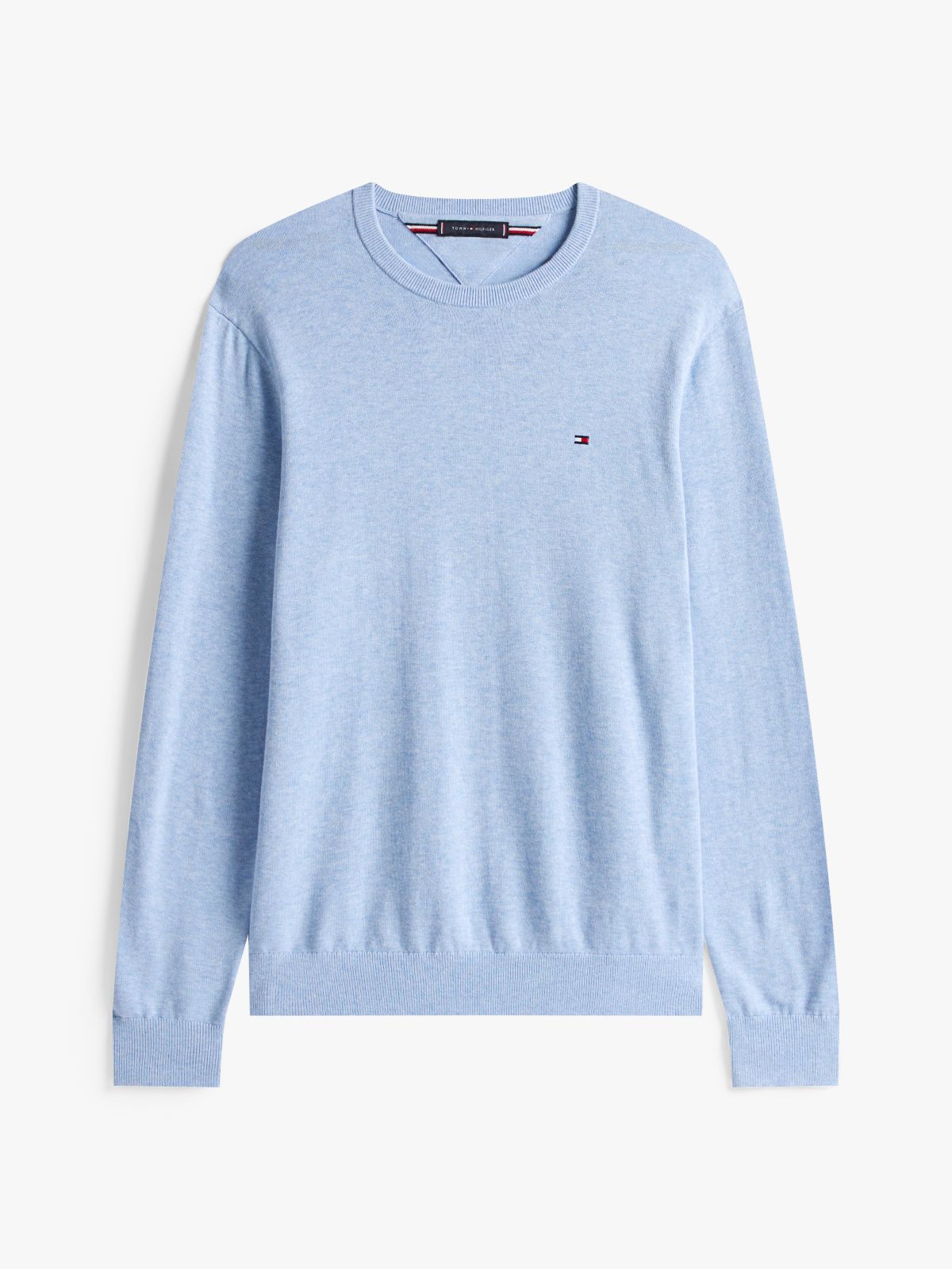 Flag Embroidery Crew Neck Jumper — Blue