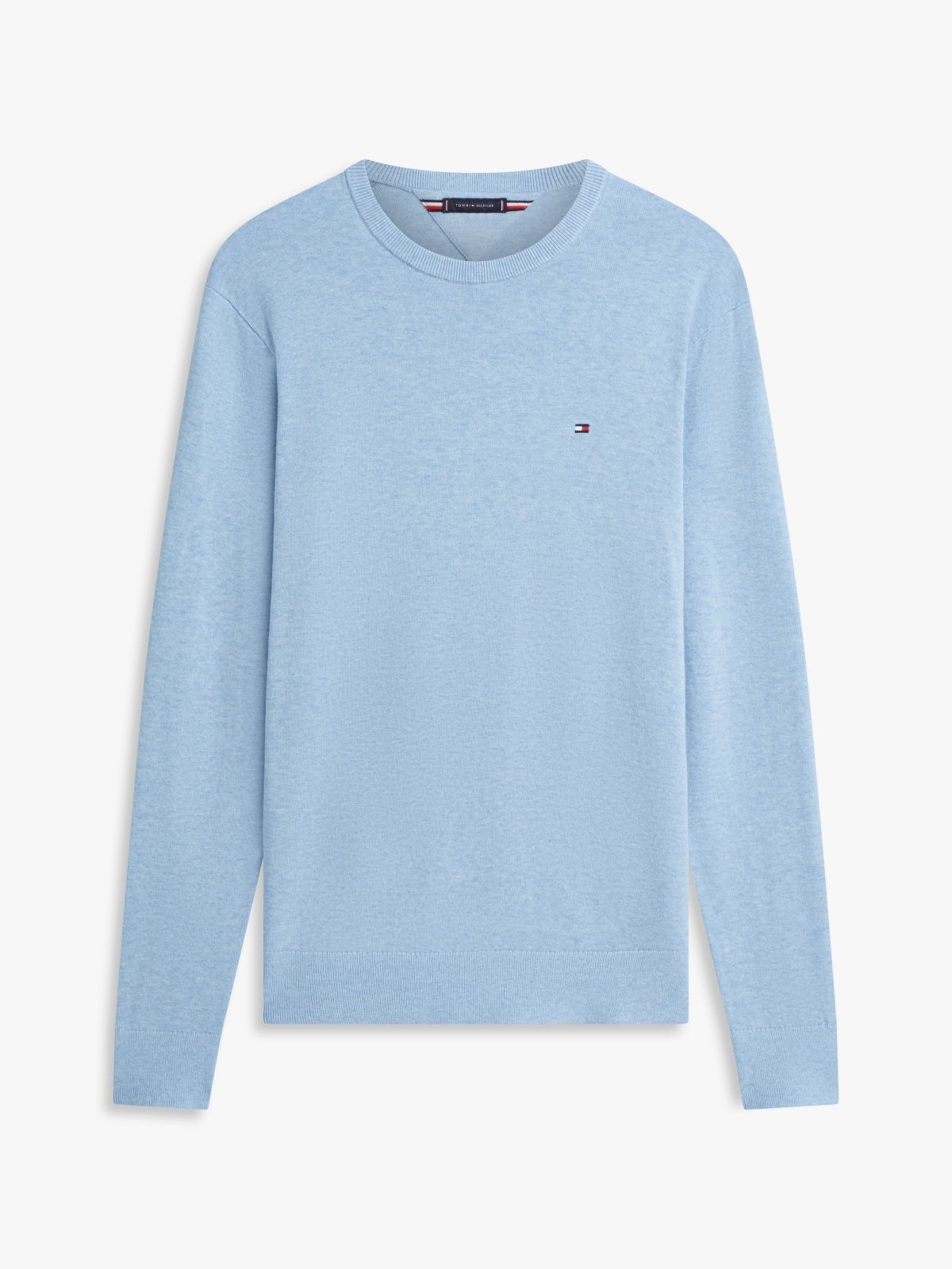 Flag Embroidery Crew Neck Jumper — Blue