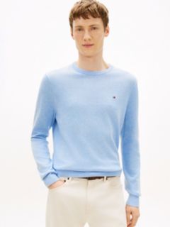 Flag Embroidery Crew Neck Jumper — Blue 1