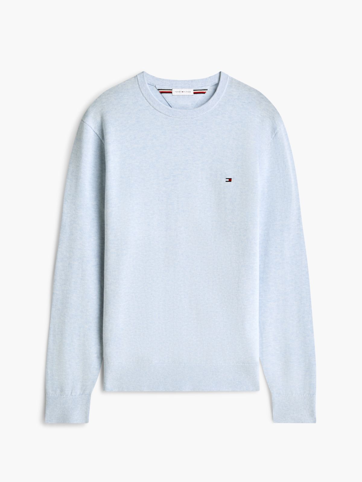 Flag Embroidery Crew Neck Jumper — Blue