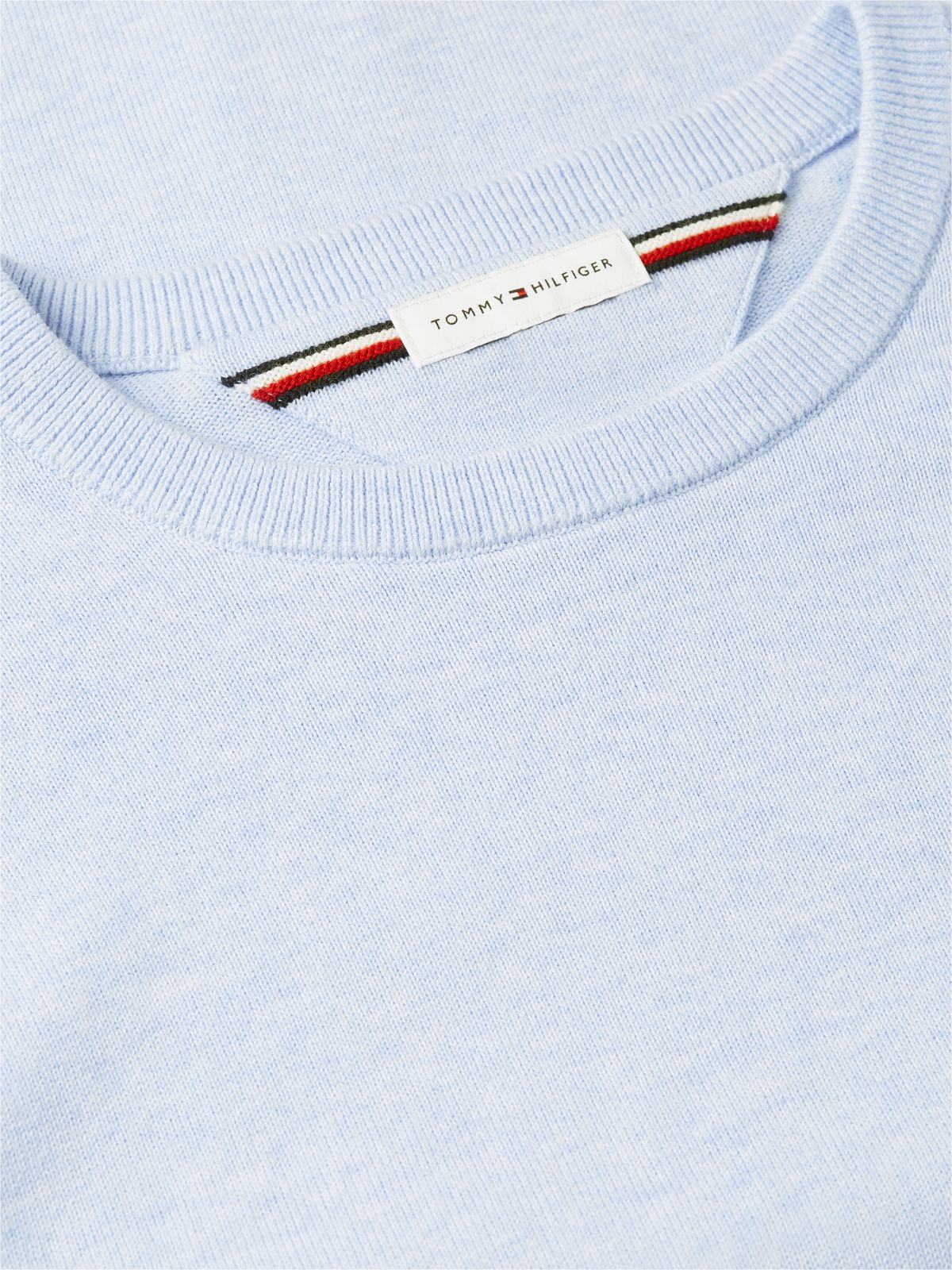 Flag Embroidery Crew Neck Jumper — Blue